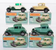 4x Variations of Matchbox Superfast 73c Model A Ford all with ENGLAND bases