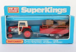 Matchbox Superkings K35 Massey Ferguson Tractor & Trailer with 6 HAY BALES