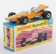 Matchbox Superfast 34a Formula 1 Racing car with ORANGE body & scarcer YELLOW 16 label