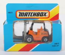 Matchbox Superfast 15b Forklift with ORANGE HI-LIFT body