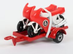 Matchbox Superfast 33c Motorcycle Trailer & 2 bikes