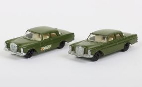 2x variations Matchbox Superfast 46a Mercedes 300 SE MILITARY STAFF CAR