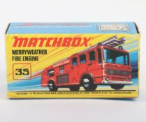 Matchbox Superfast Original empty LAST ISSUE I box 35a Merryweather Fire Engine