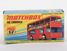 Matchbox Superfast Original empty box 17b The Londoner NOT RECOMMENDED FOR CHILDREN UNDER 3