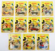 Eleven Matchbox Walt Disney Diecast Models