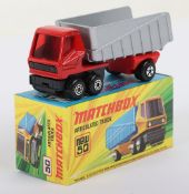 Matchbox Superfast 50b Articulated Truck with RARE RED Glass and SILVER dumper