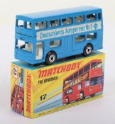 Matchbox Superfast 17b Londoner Bus rare BLUE body with DEUTSCHLANDS ARAL labels