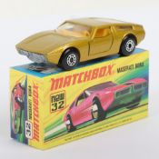 Matchbox Superfast 32b Maserati Bora with GOLD body & SILVER base