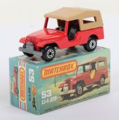 Matchbox Superfast 53c CJ6 Jeep Red body with scarcer BLACK interior