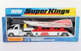 Matchbox Superkings K27 Miss Embassey Powerboat Transporter
