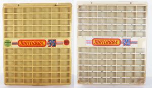 Two Matchbox 75 Superfast Retailers Wall Mounted Shop Display Cases