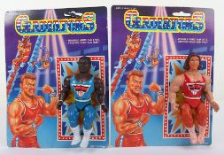 Two Scarce Vintage Muscle Gladiators MOTU Knock Off KO Bootleg Action Figures moc. 