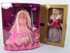 Three Vintage Barbie Dolls Boxed and One Storage Case Mattel. 