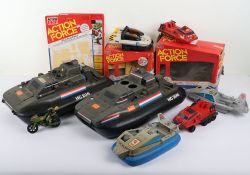 Quantity of Vintage Action Force Gi Joe action figures and vehicles parts accessories Palitoy. 
