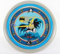 Scarce Large Sweet Shoppe Clock Batman Wall Clock 1989 TM and DC Comics. 