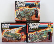 Four Vintage Gi Joe Action Force Vehicles and Action Figures Hasbro. 