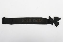 WW1 / WW2 H.M.S. CAIRO. Cap Tally