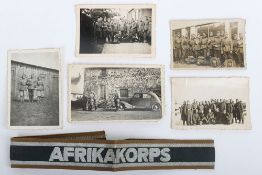 WW2 German Afrikakorps Cuff Title & Photographs,