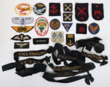 Royal Navy Cap Tallies and Badges