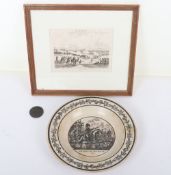Battle of Toulouse related Memorabilia, Rare Medal of Toulouse 1814, Framed Print and a Period Plate