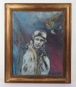 Oil on Canvas Painting of a WW2 RAF Pilot