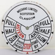Vintage Ships Engine Order Telegraph Dial