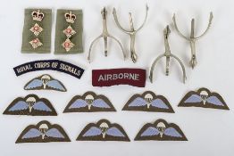 Collection of Post War Airborne Cloth Insignia and Spurs