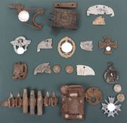 Framed Display of WW2 German Battlefield Relics