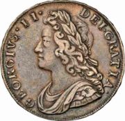 NGC XF40 - George II (1727-1760), Halfcrown, 1735, young laureate and draped bust rev. roses and