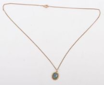 A 9ct gold Opal pendant necklace, 2.93g