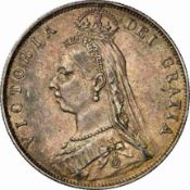 NGC AU55 - Victoria (1837-1901), Halfcrown, 1891, Jubilee head rev. crowned shield in garter, (S.