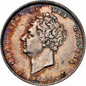 NGC MS62 - George IV (1820-1830), Shilling, 1826, bare head rev. lion on crown, (S. 3812), extremely