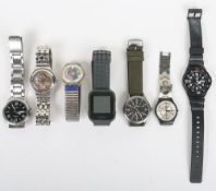 Good selection of gentleman’s wristwatches, including 2xCasio, 3xSwatch, Timex Expedition and