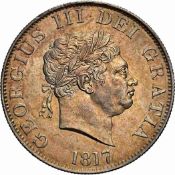 NGC AU55 - George III (1760-1820), Halfcrown, 1817, New Coinage, small laureate head, rev. crowned