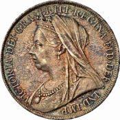 Victoria (1837-1901), Crown, 1900, old veiled bust rev. St George and Dragon, edge LXIII, (S. 3937),