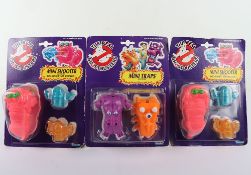 Three Vintage Kenner The Real Ghostbusters moc carded action figure.