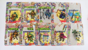 Ten Vintage Teenage Mutant Hero Ninja Turtles Action Figures with accessories Bandai Playmates.