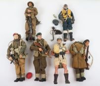 Six 12 inch 1/6th Scale Military World War Two Action Figures Dolls.