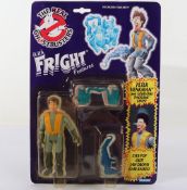 Vintage Kenner The Real Ghostbusters Fright Features Peter Venkman moc carded action figure.