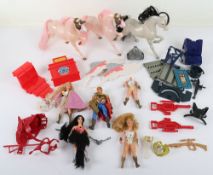 Vintage Bravestarr and Princess of Power figures and accessories.