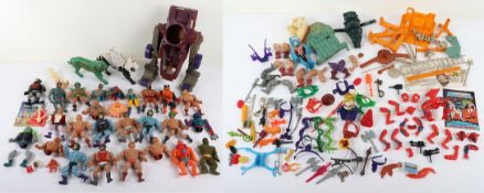 Vintage Masters of the Universe He-Man action figures and accessories.