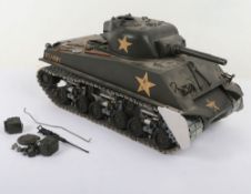 Tamiya 1:16th Scale Kit Built Radio Controlled US M4 Sherman Tank.