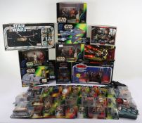 Quantity of Modern Star Wars Action Figures and Ephemera.