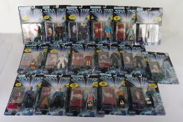 Seventeen Star Trek 90s Action Figures from Playmates moc carded Collector Card series.
