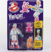 Vintage Kenner The Real Ghostbusters Fright Features Egon Spengler moc carded action figure.