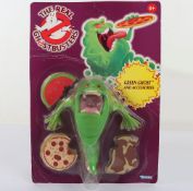 Vintage Kenner The Real Ghostbusters Slimer Green Ghost moc carded unpunched action figure.