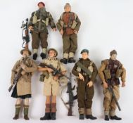 Six 12 inch 1/6th scale Military World War Two Action Figures Dolls.