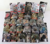 Collection of Twenty Two Modern Star Wars Action Figures moc carded Hasbro Kenner.
