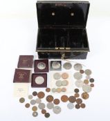 Selection of coins including 1820 Crown, USA 1907 5 Cents,