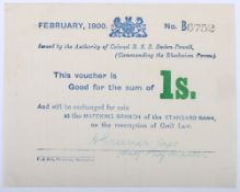 Siege of Mafeking, 1 Shilling, February 1900,